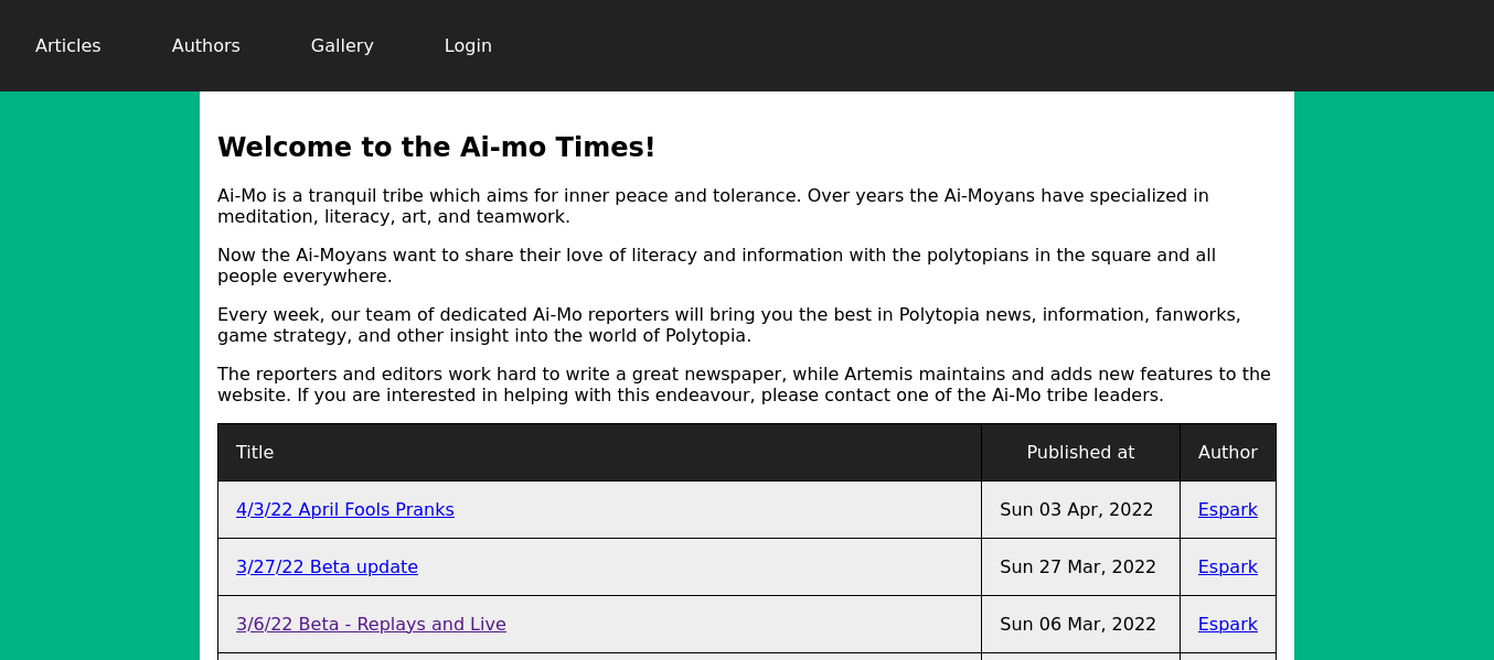 The newspaper home page