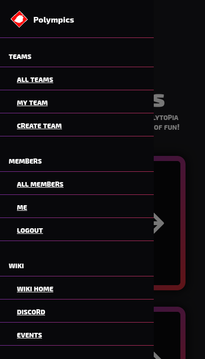 Navigation menu on mobile