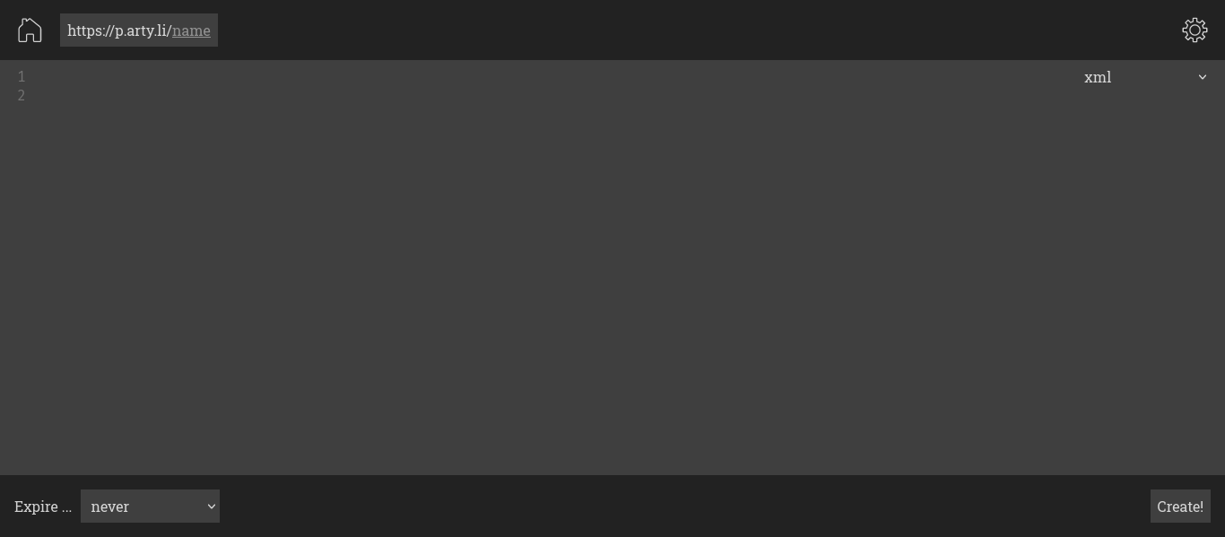 Paste page in dark theme